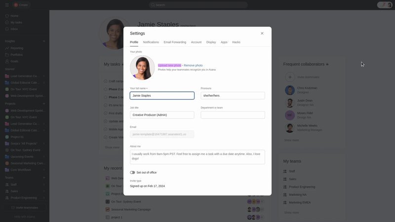 Asana Team Management feature