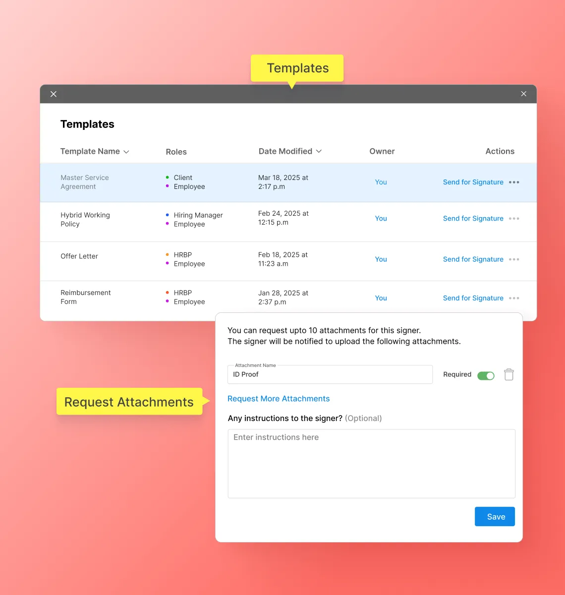 Signeasy collaboration - team document workflows and contract management