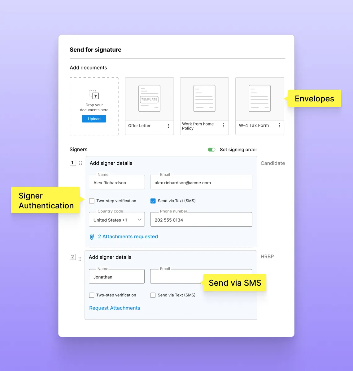 Signeasy document preparation - add fields and prepare contracts for signing